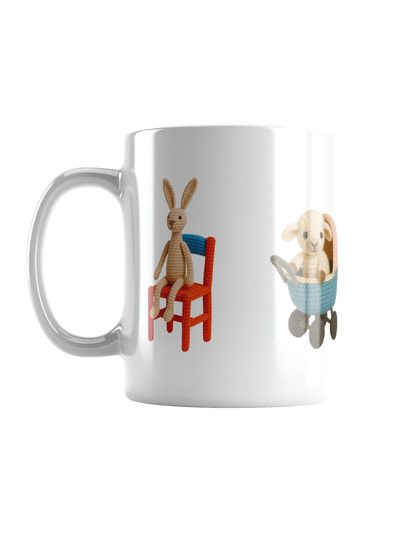 A Stitch in Rhyme White Mug: Whimsical Handcrafted Crochet Art product image (3)