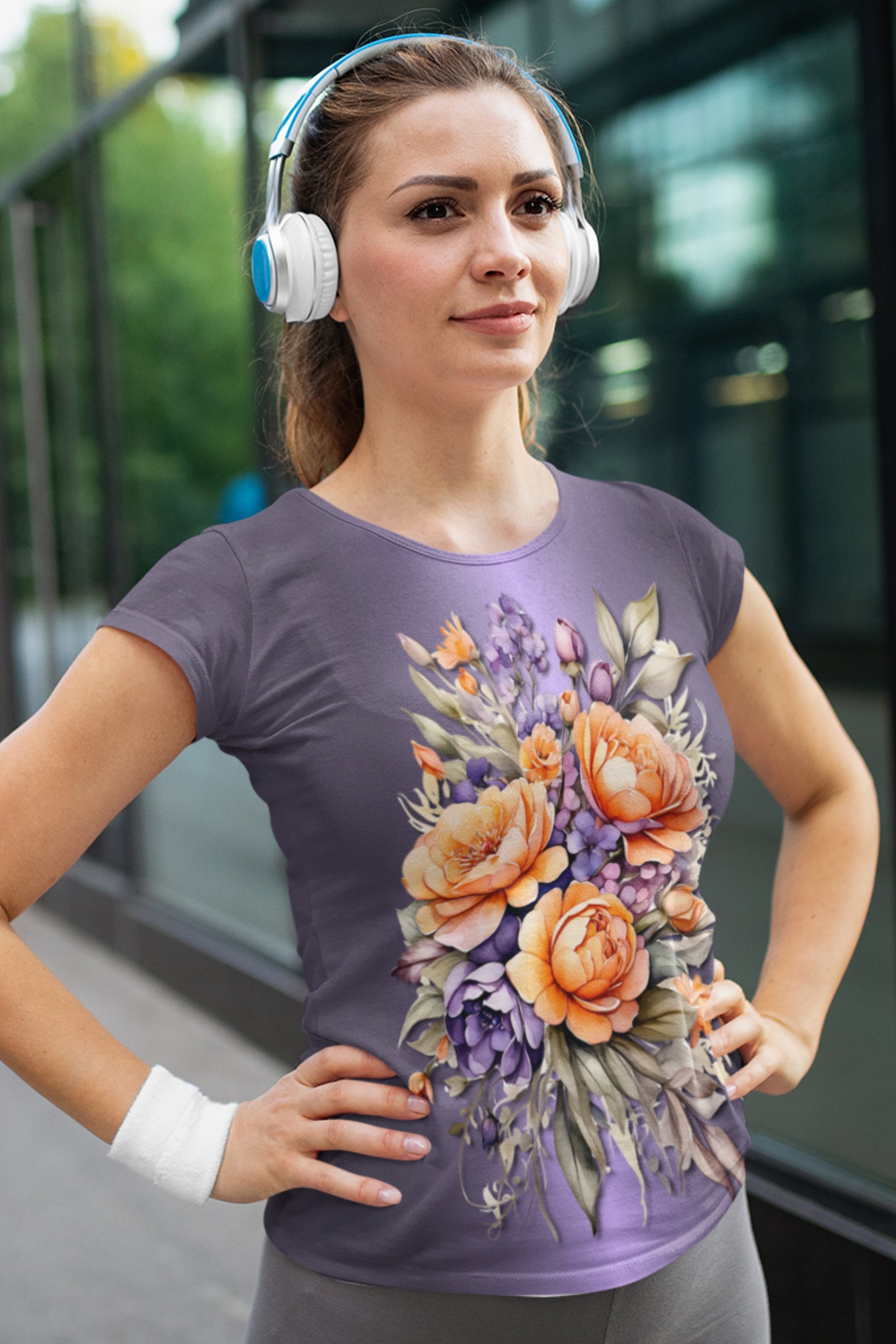 Floral Themed All Over Print T-shirt product image (1)