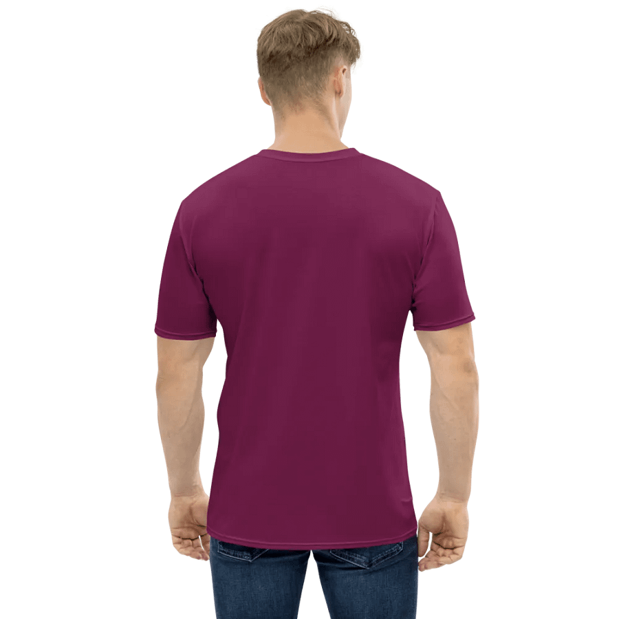 Plain Dark Burgundy Red True Summer Men's Crewneck Polyester Heavyweight Premium T-Shirt by Treasure Pie product image (3)