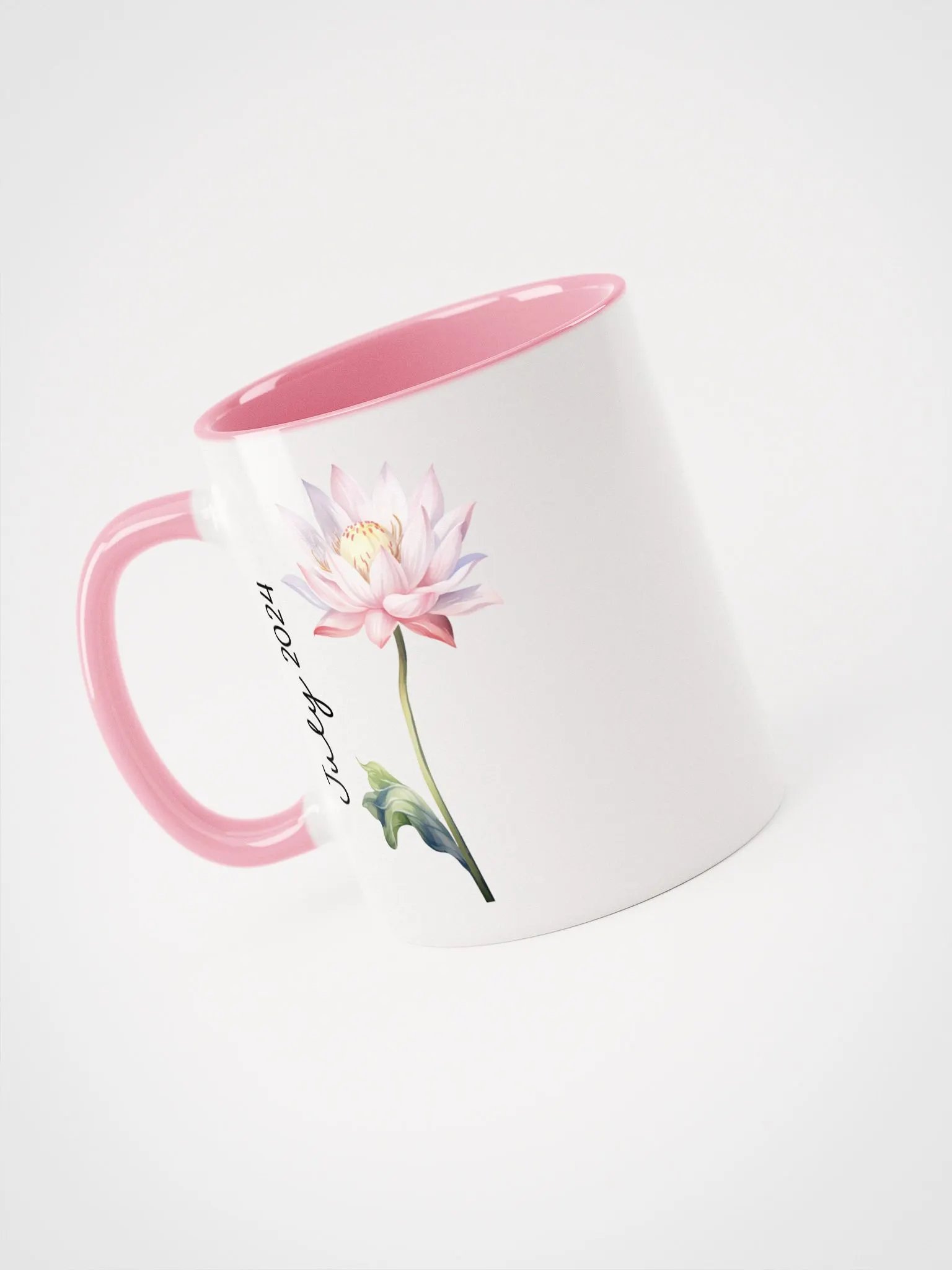 Two Tone Birth Flower Mug JULY – Personalized Gift product image (4)