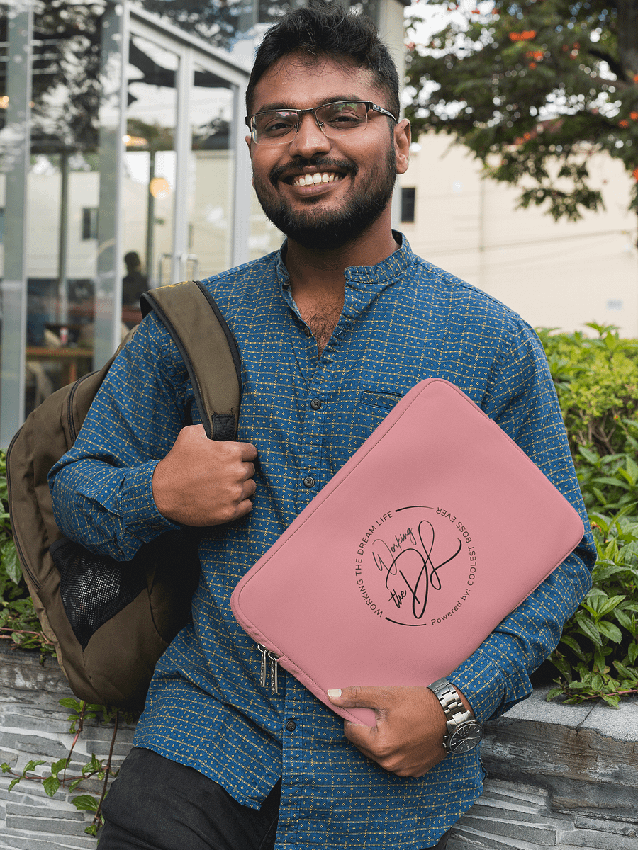 Premium Pink Laptop Sleeve – Working The Dream Life | Sleek, Protective & Leadership-Ready (13” & 15”) product image (5)