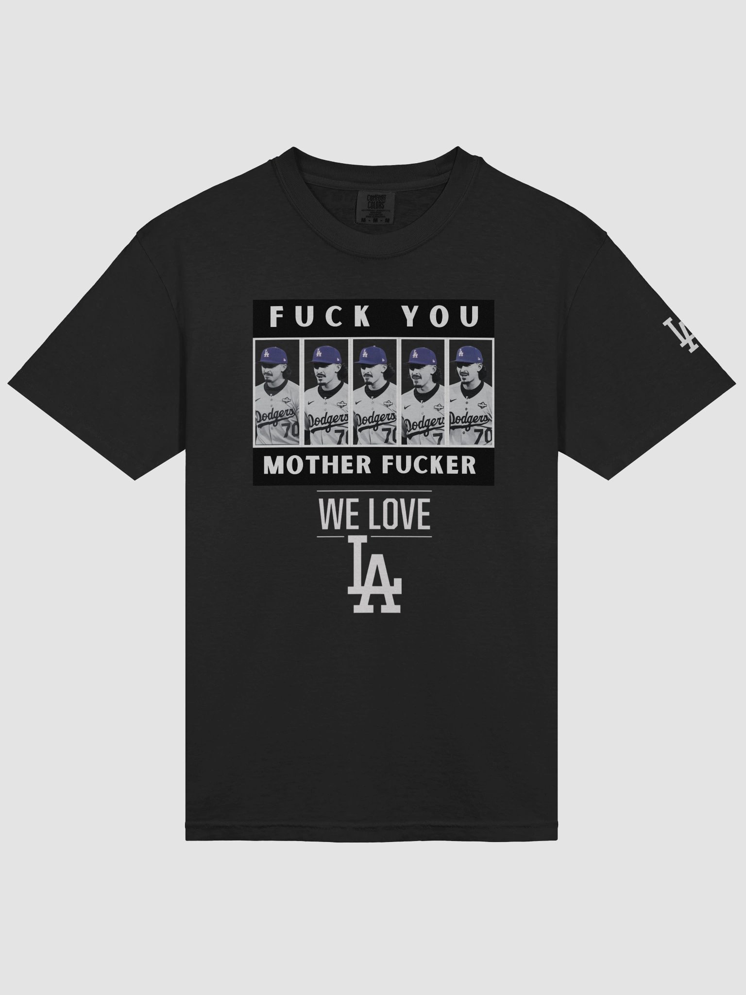 Dodgers Justin Wroblesk 5 Image Lips Saying F*** You! Mother F***er! (Dark Colors) product image (11)