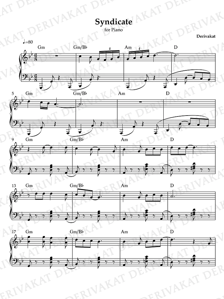 Syndicate - Sheet Music for Piano product image (1)