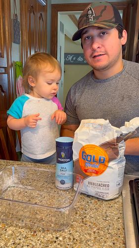 Hope to see you on my SAHD account @fundadnation 

2 cups flour. 
1 cup salt.
1 Cup water.