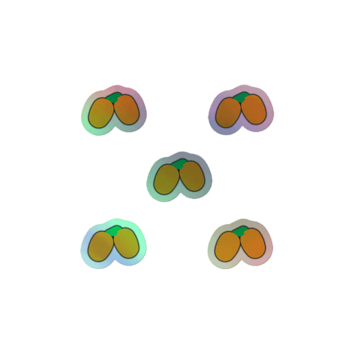 Mini Holographic Dangle Mangoes Stickers (5-set) product image (2)