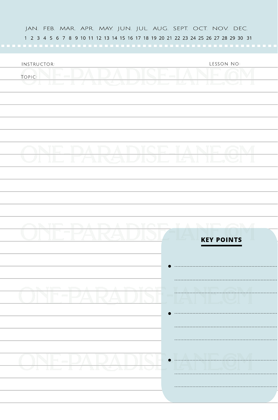 2025 Regular Pioneer School Digital Notebook | Vintage Globe Dusty Blue (PDF) product image (2)