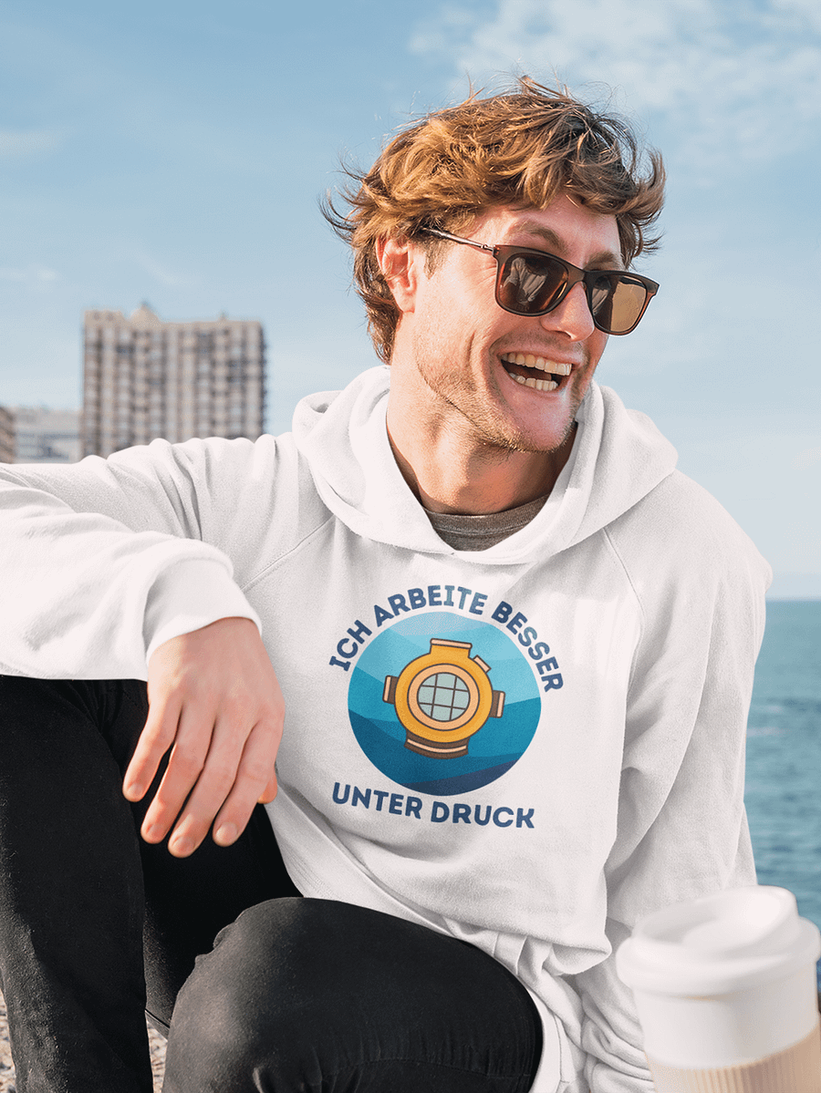 Ich arbeite besser unter Druck Hoodie product image (3)