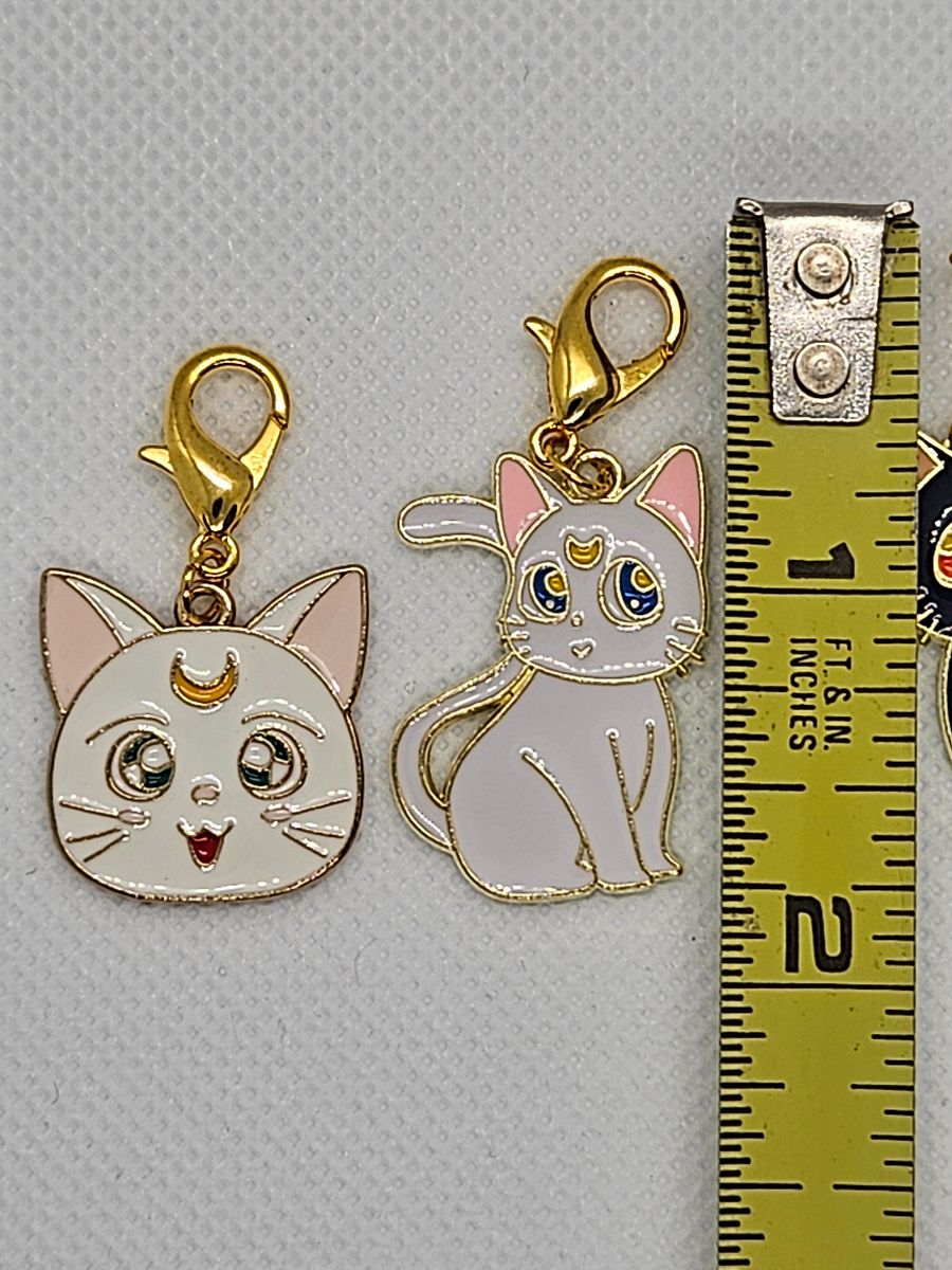 Metal Luna & Artemis Stitch Markers for crochet or knitting product image (4)