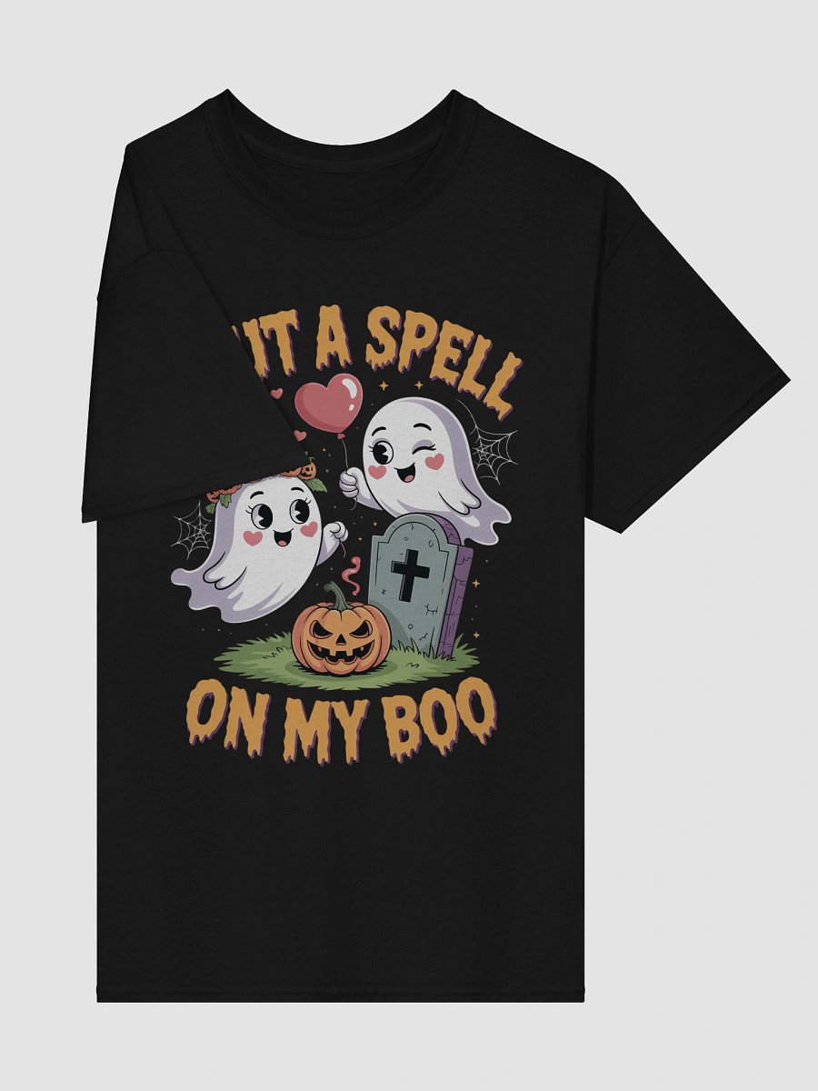 I Put A Spell On My Boo Funny Halloween Couple's T-Shirt | Spooky Cute Ghost & Pumpkin Tee product image (4)