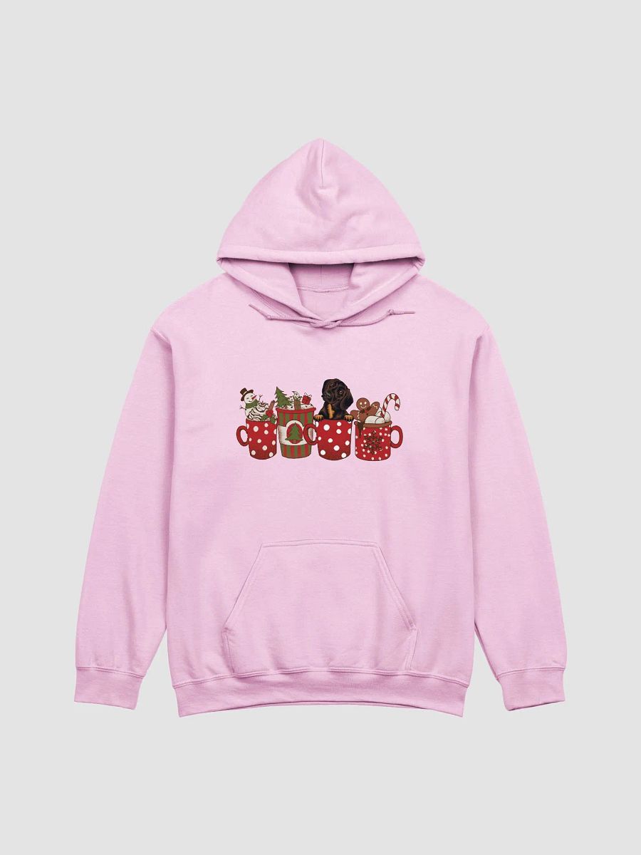 Cute Dachshund(Red) in a Christmas Cup Hooded Sweatshirt | Funny Christmas Doxie/Wiener Pup in a Cup product image (9)