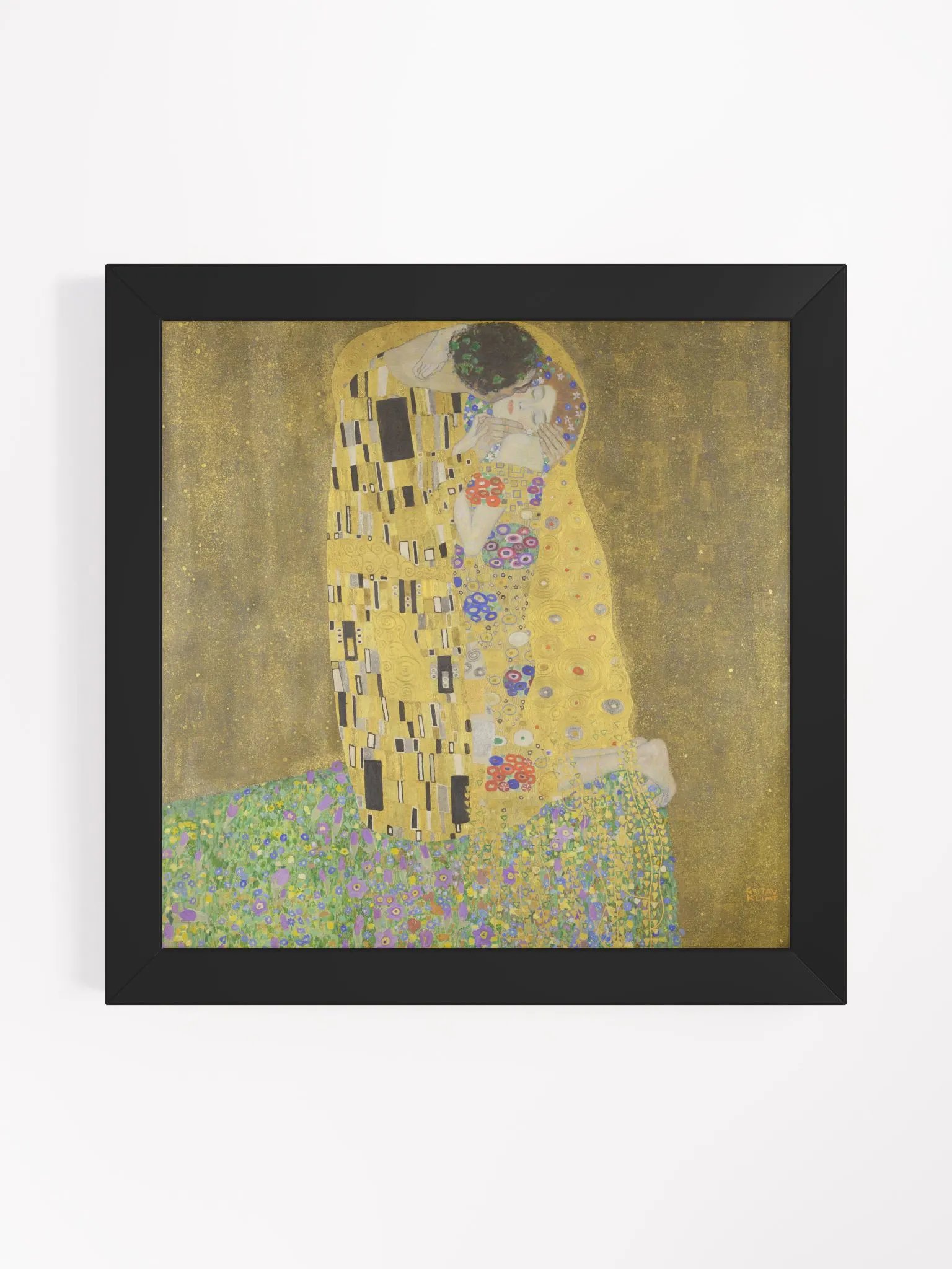 ''The Kiss'' by Gustav Klimt Square Framed Poster (Sizes Avail.) product image (1)