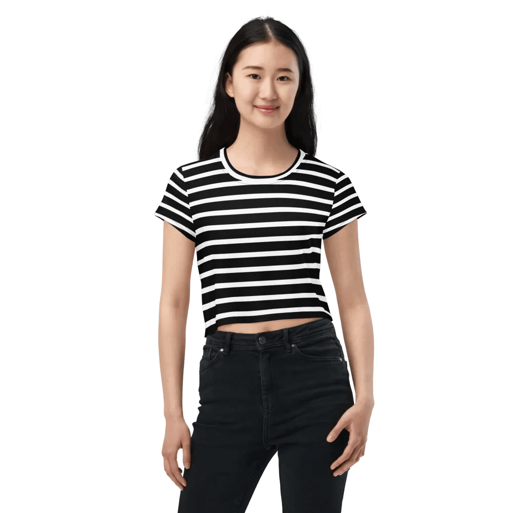 Black & White Stripes Crop Top product image (7)