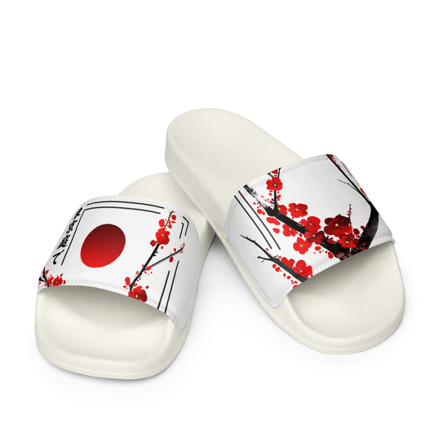 Blossom Burst Sakura - Women's Slides White or Black product image (4)