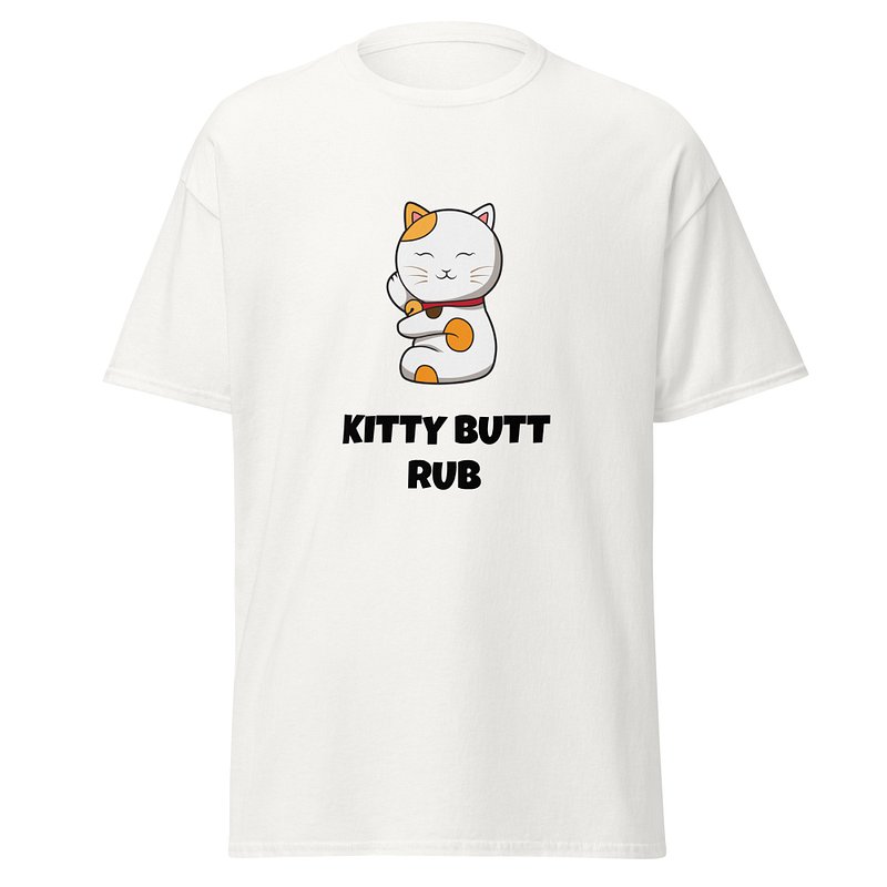 KITTY BUTT RUB UNISEX SHIRT - WHITE