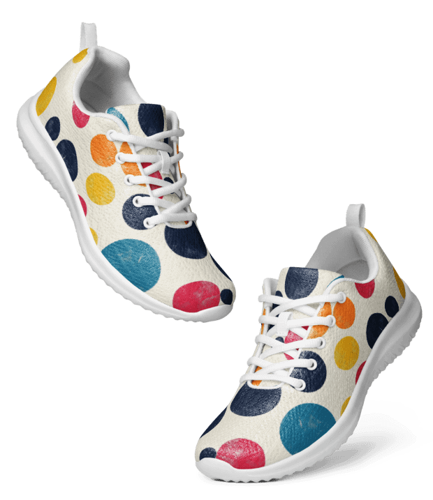 Polka Dot Illusion Vintage Retro Women's Athletic Shoes product image (8)