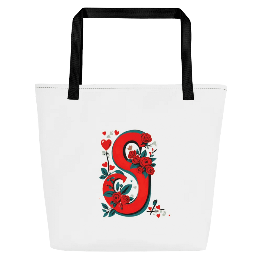 Valentine’s Monogram Letter S(3) White Tote product image (1)