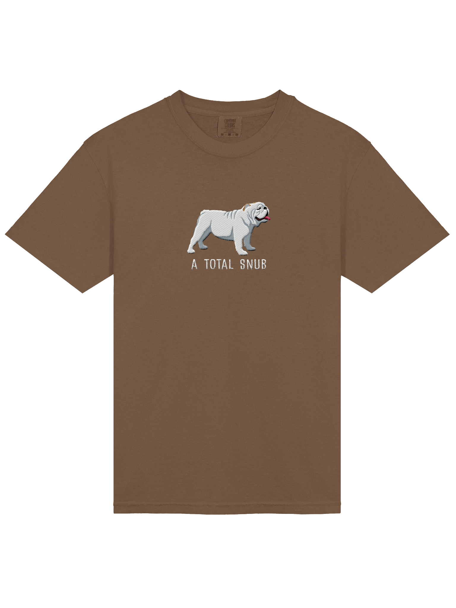 A Total Snub T-Shirt(Embroidered) of an English Bulldog(White) product image (13)