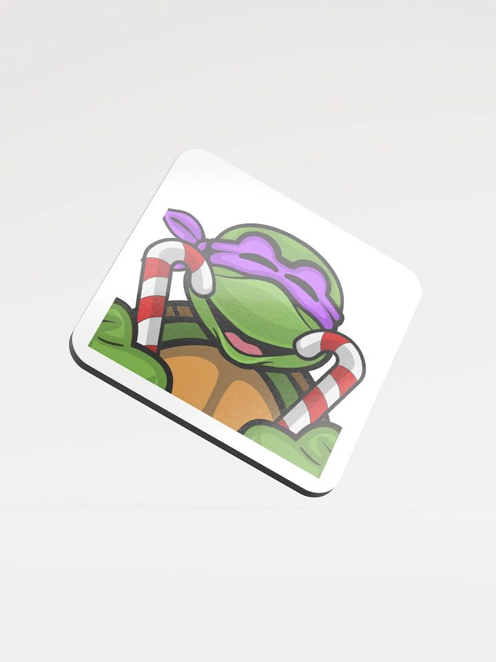 Candy Cane Donny Glossed Cork Coaster product image (2)