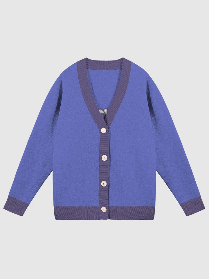 HABITUAL INSTIGATIOR (lg. lined design, duotone violet and taupe) knitwear cardigan product image (1)