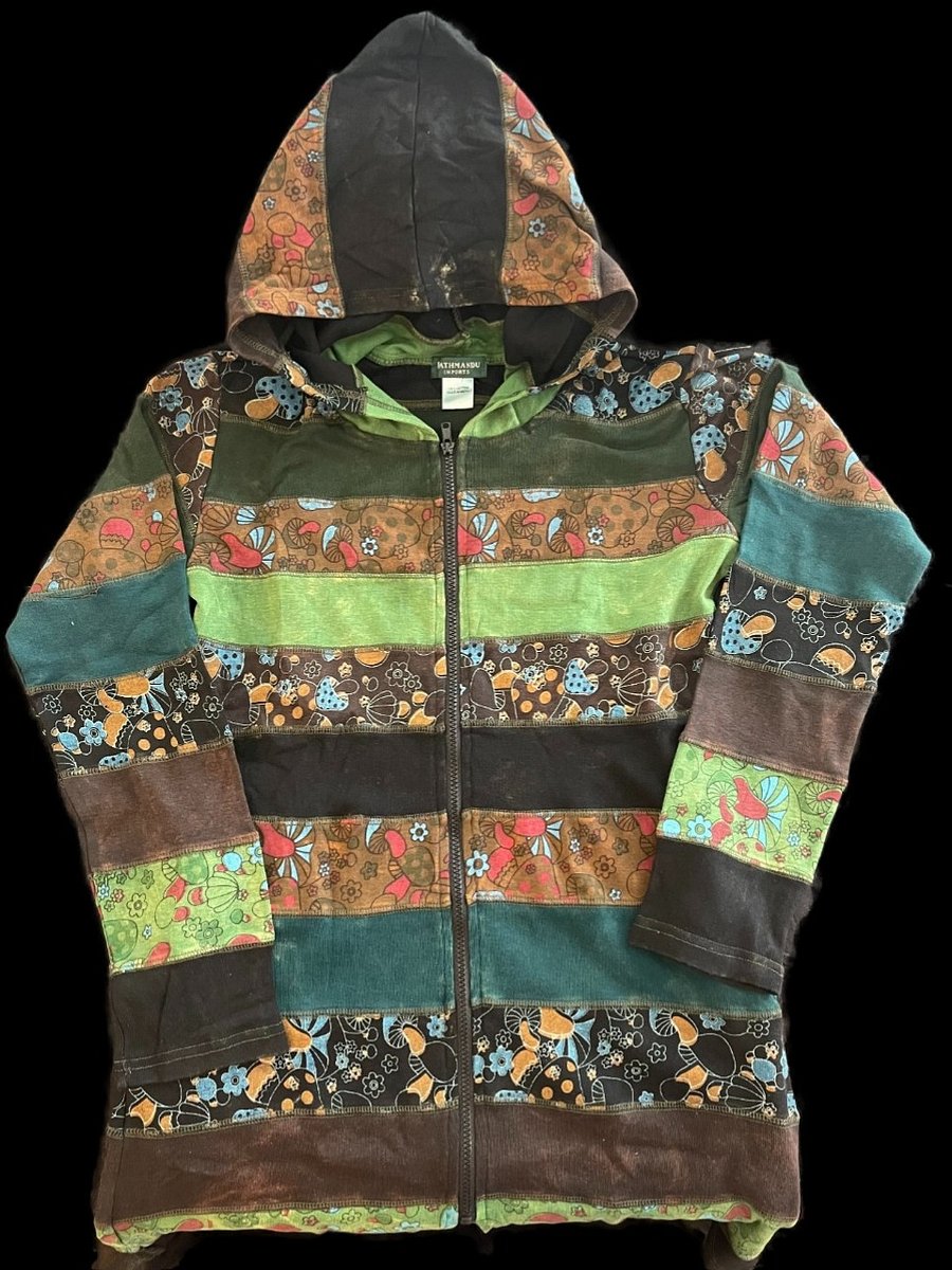 Women's Long Sleeve Shroom Patchwork Tunic Zip Hoodie product image (5)
