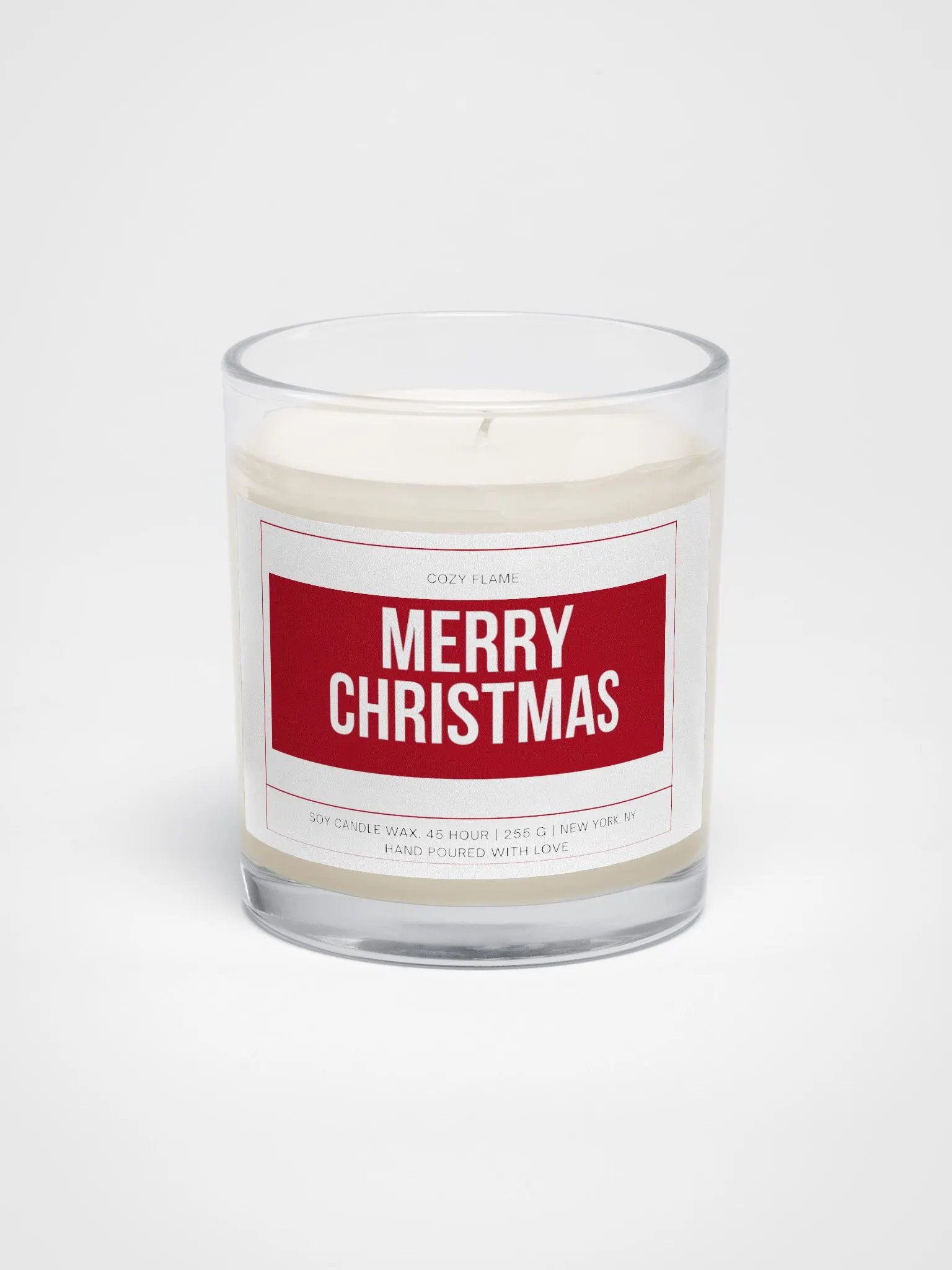 Festive Merry Christmas Soy Wax Candle Red Color product image (1)