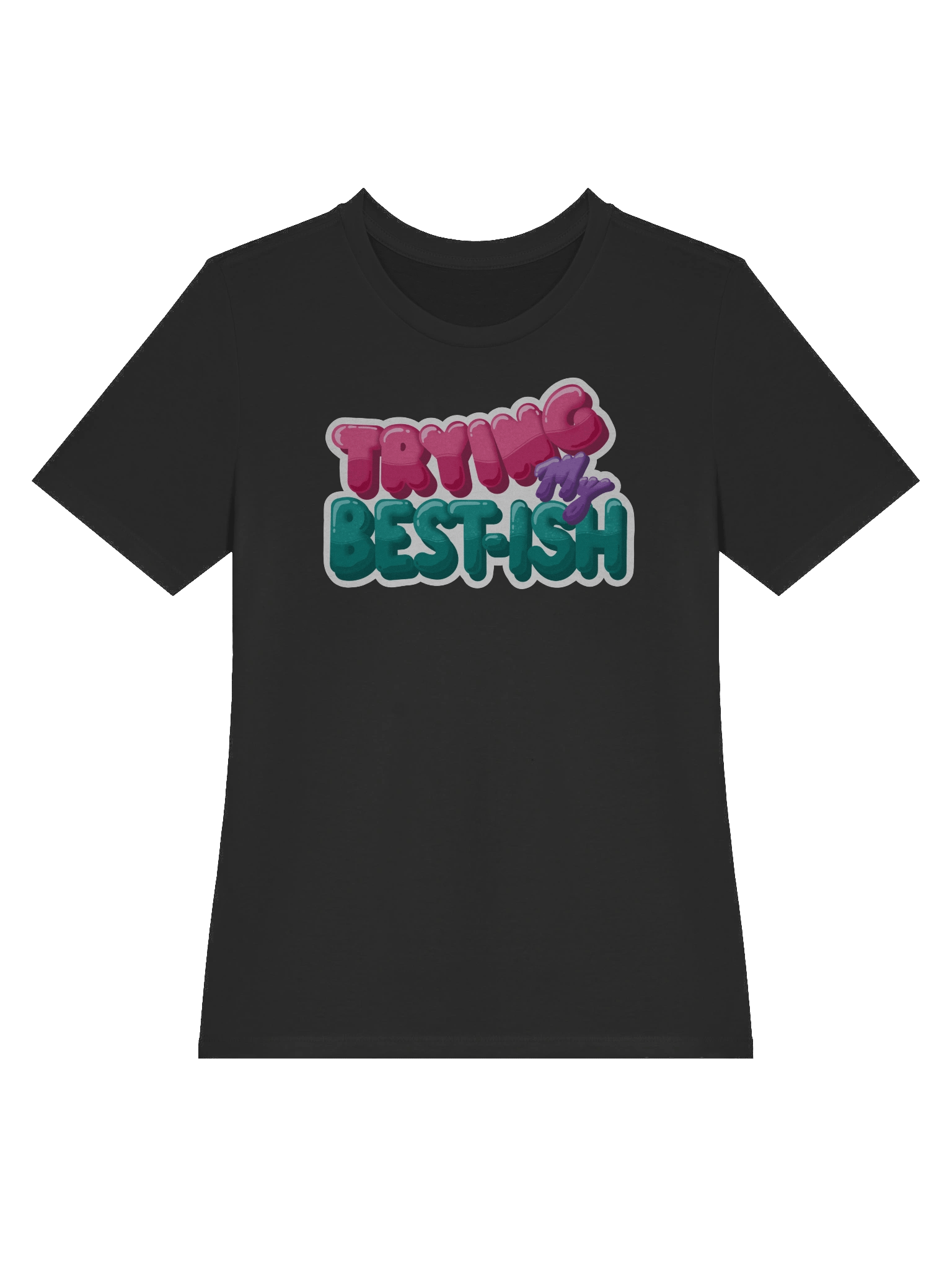 “TRYING MY BEST-ISH” - Kawaiifiti Style - Women's Relaxed-fit T-Shirt (Dark) product image (3)