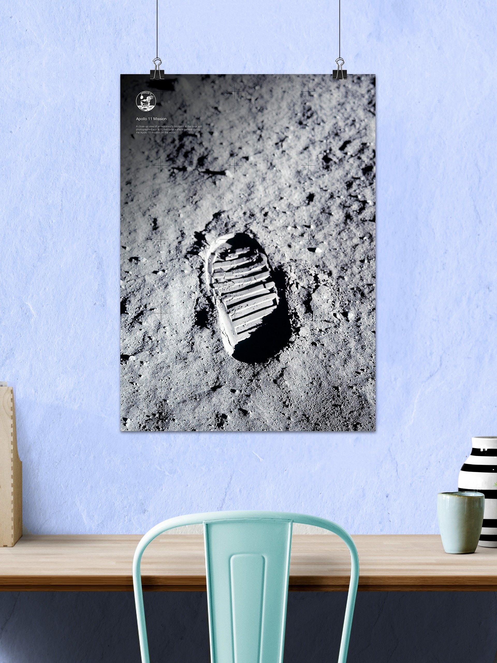 NASA Apollo 11: Moon footprint, 1969 — space poster, space art, photo poster, NASA print, space wall decor product image (2)