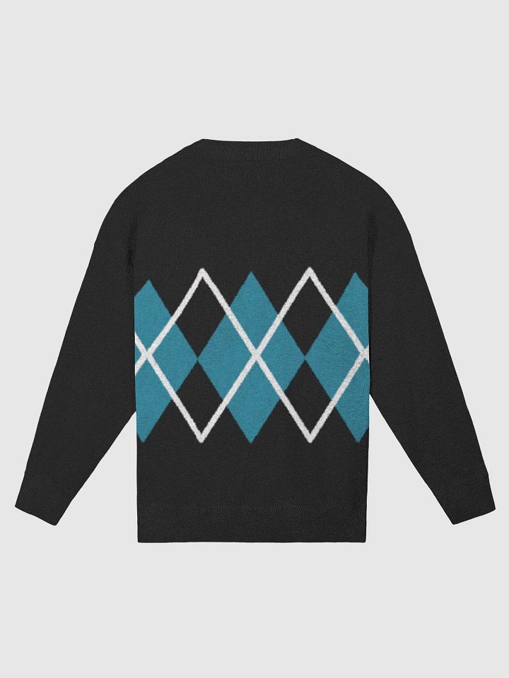 Argyle Black Knitted Relaxed Sweater product image (2)