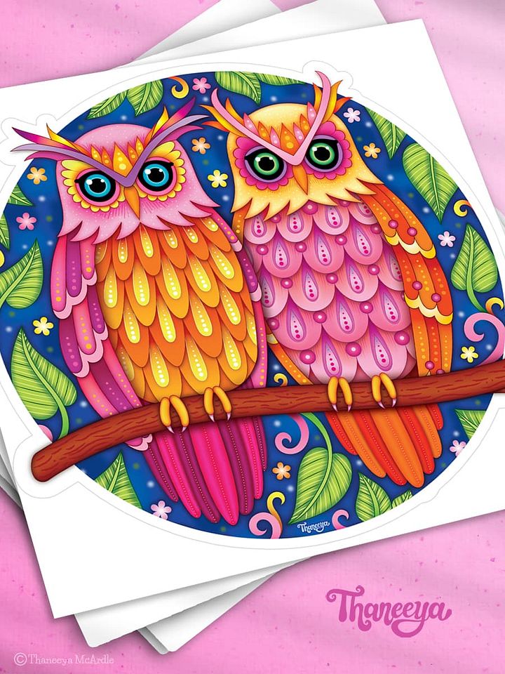 Two Owls Sticker product image (1)