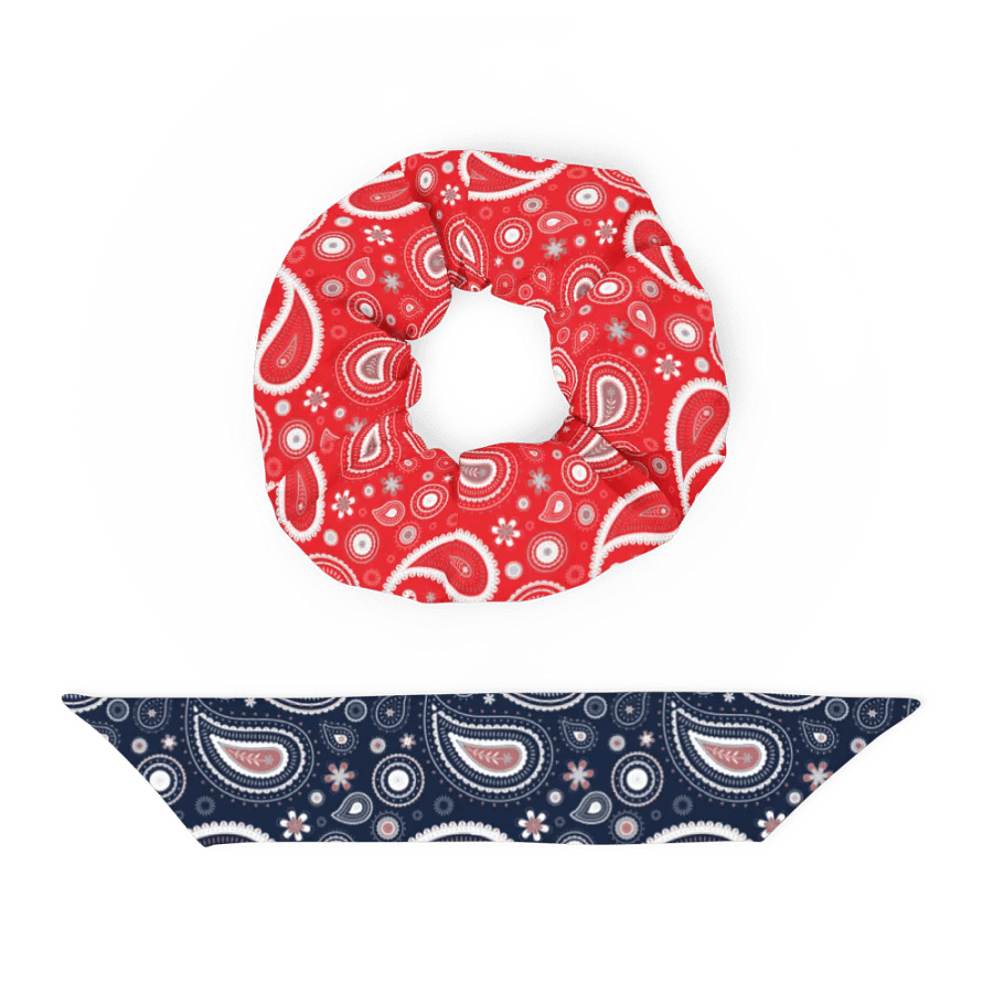 Red/Navy Paisley Dreams All-Over Print Scrunchie product image (10)