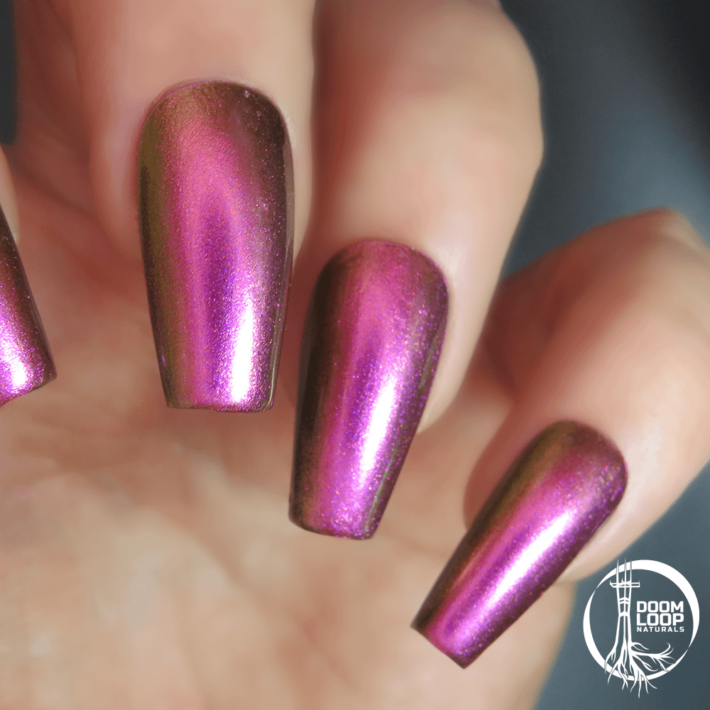 SYNTHETIC JOY - Vivid Magenta Gold Green Multichrome Nail Polish product image (3)