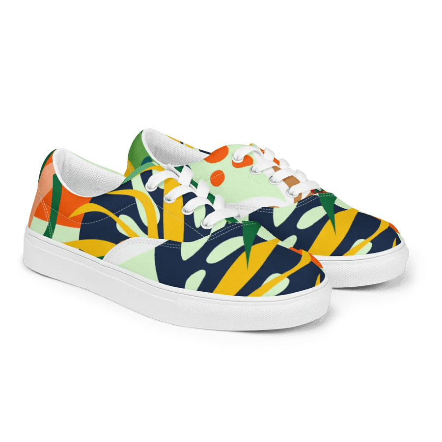 Summer Tropical Splash Men's Lace-Up Canvas Shoes product image (10)