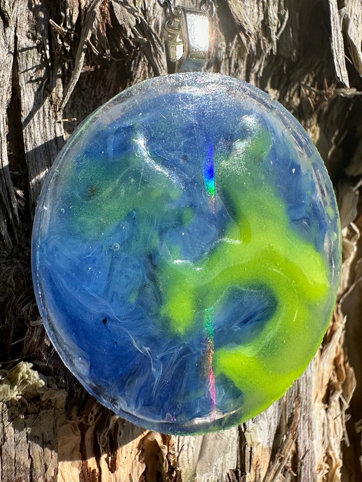 Holographic & Glow in the Dark Earth Necklace product image (2)