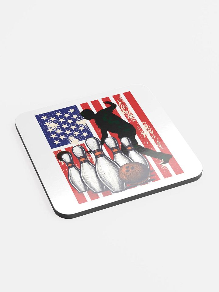 Flag American Bowling Strike! Vintage Coaster product image (2)