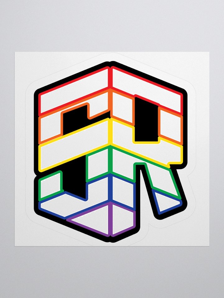 Rainbow Outline White Fill Sticker product image (1)