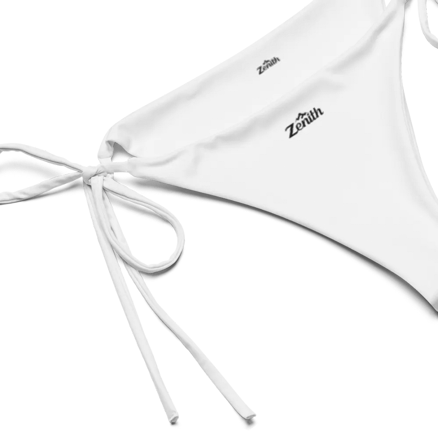 Zenith Eco-Friendly White String Bikini Bottom - Recycled Polyester, UPF 50+, Customisable, Sizes 2XS-6XL product image (3)