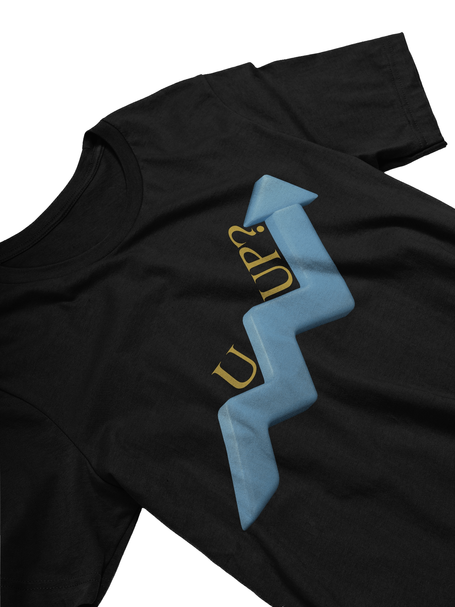 "U Up" Blue Upward Questioning Arrow Graphic T-Shirt product image (28)