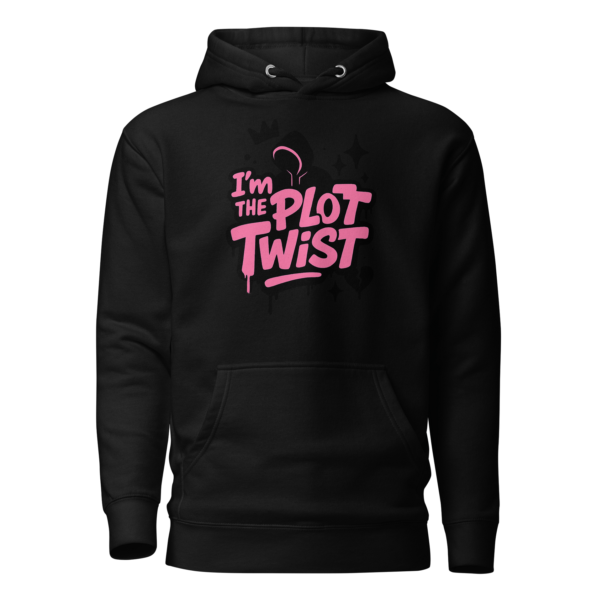 I’m the Plot Twist Hoodie – Pink Graffiti Graphic Streetwear Pullover product image (1)