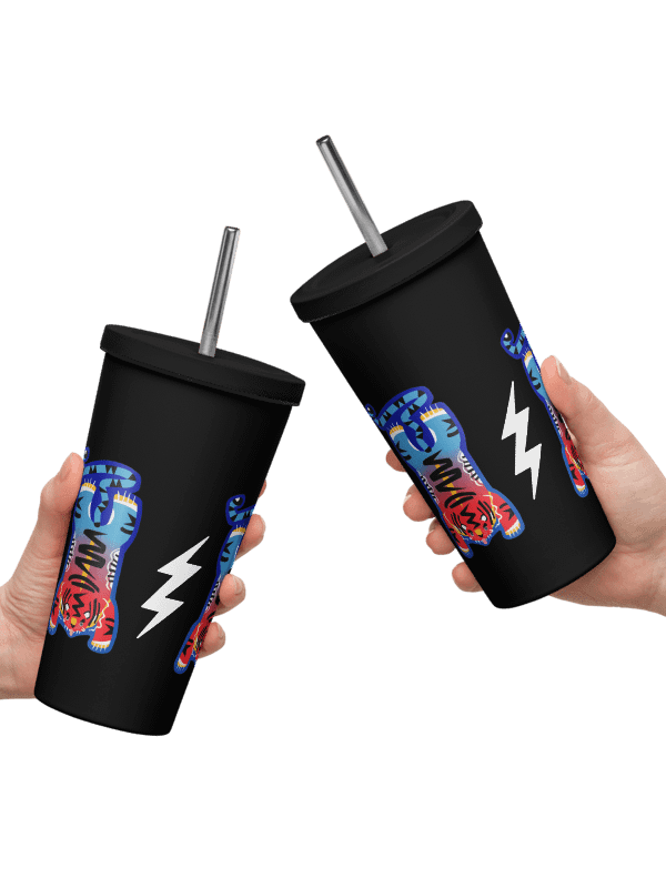 Blue and Red Tiger - Tumbler in Black product image (1)