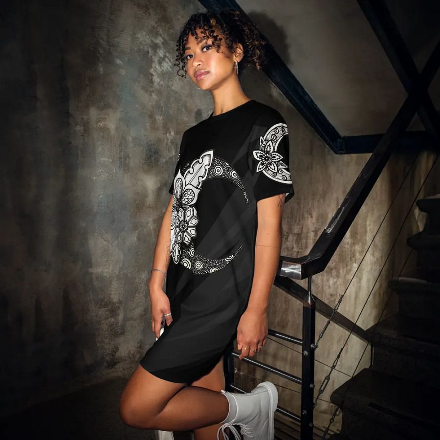 Lunar Blossom All-Over T-Shirt Dress product image (12)