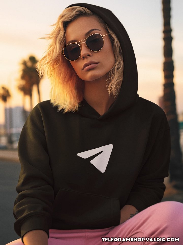 Sudadera con capucha con el logo de Telegram en color blanco product image (2)