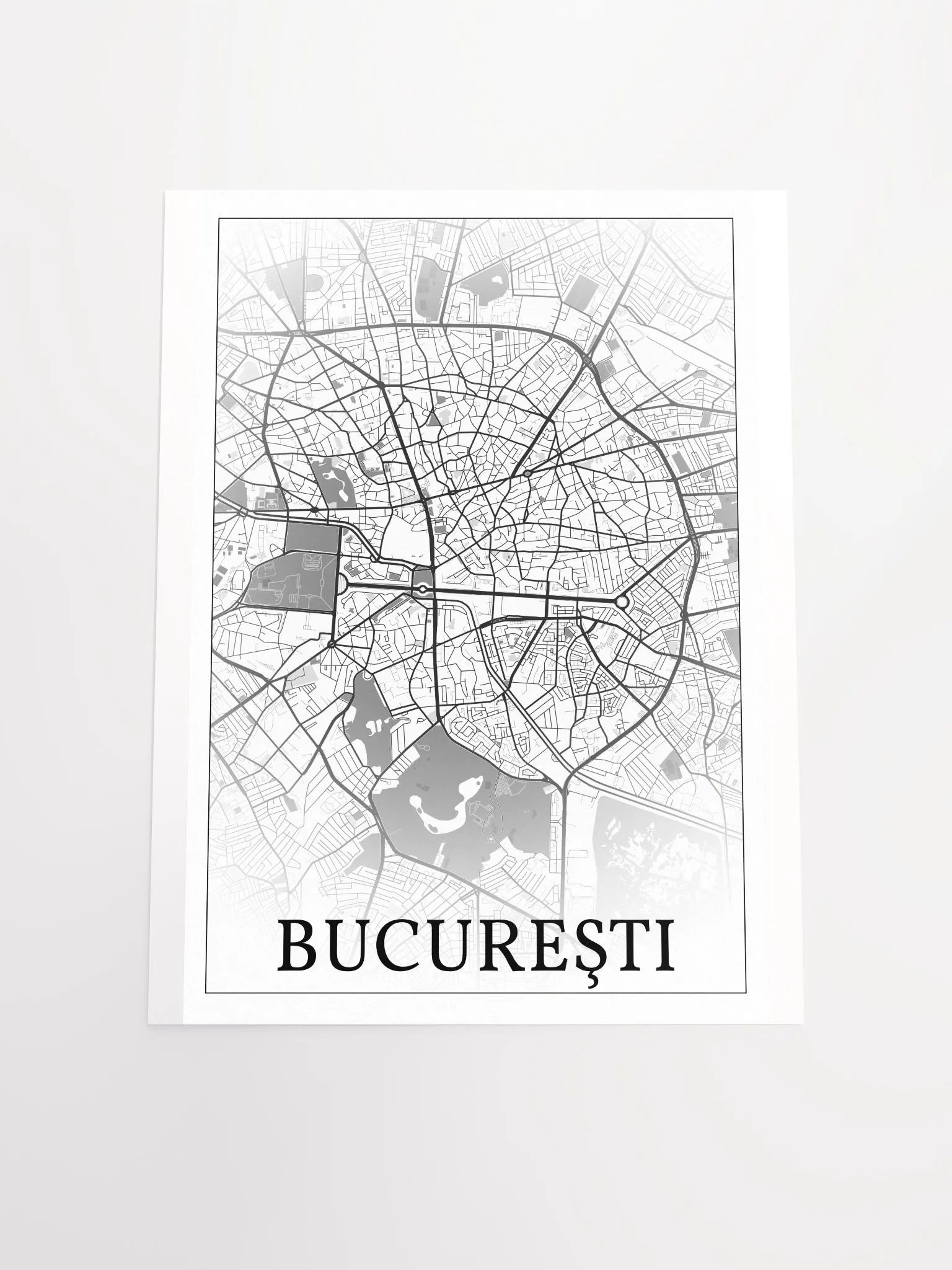 București, Romania, city map print product image (20)
