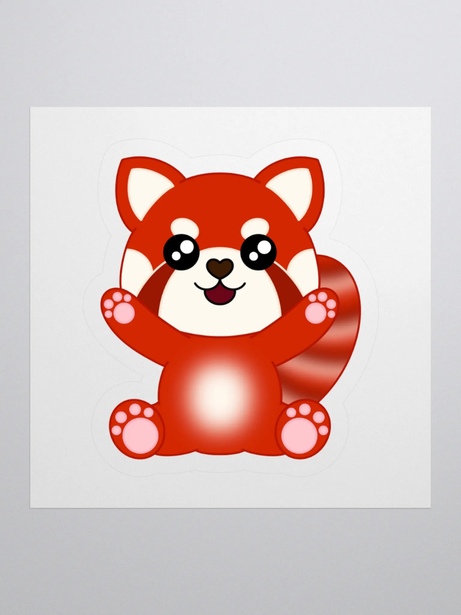 Cheerful Red Panda Sticker product image (1)