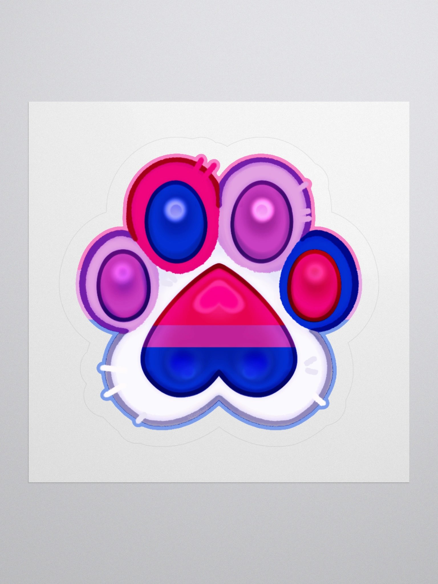 Bisexual Pride Paw Print Kiss Cut Stickers product image (2)