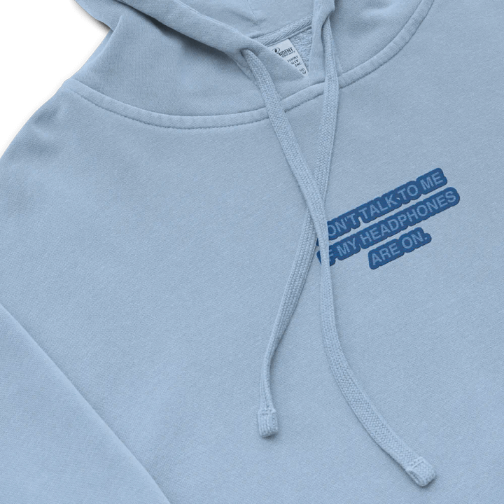HEADPHONES ON (creek design) embroidered pigment hoodie product image (1)