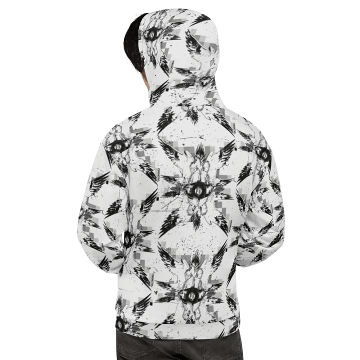 Black Glitched Seraphim Angel AOP Hoodie product image (1)