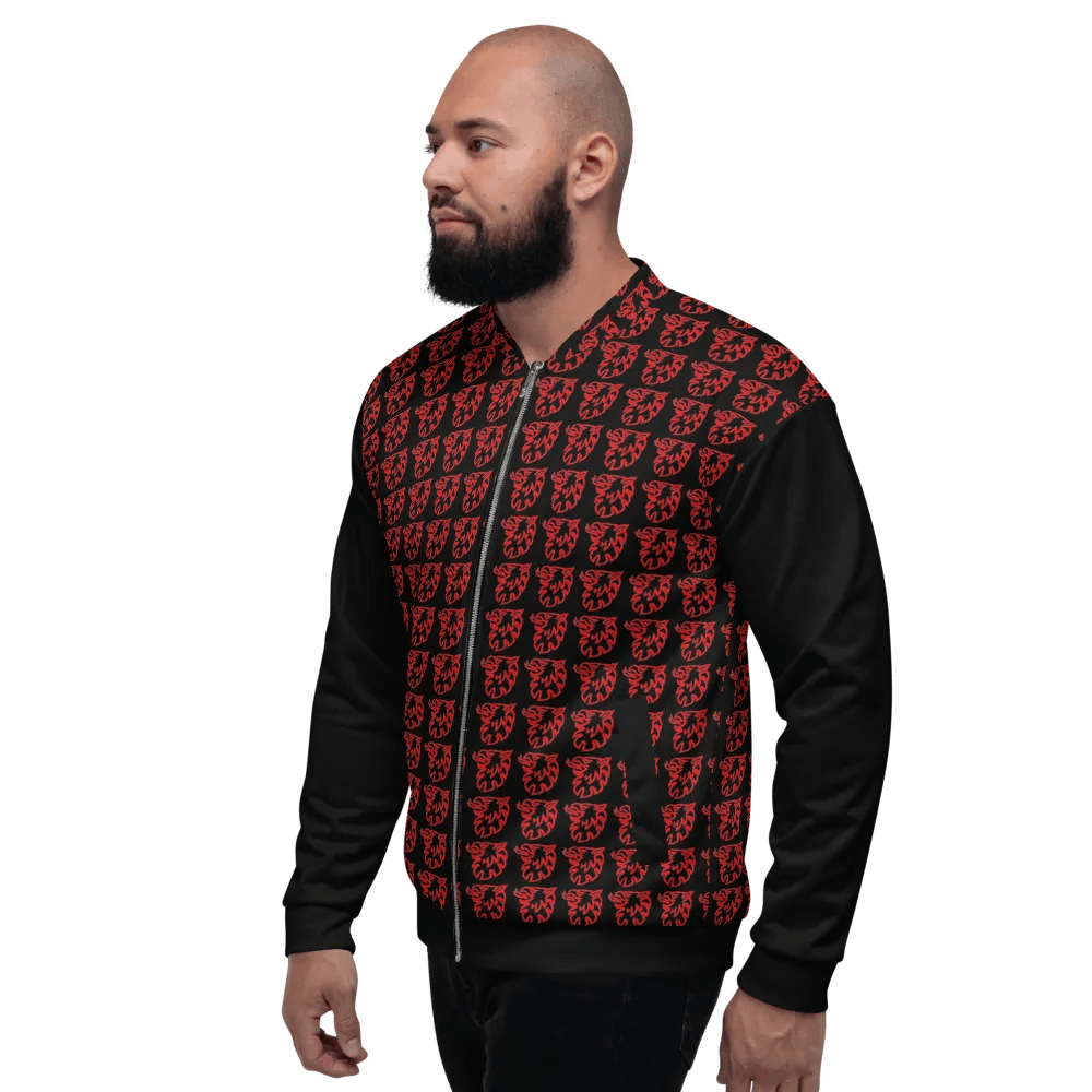 All-Over Print Bomber Jacket by Sublicolor 144/Gripen Black and Red product image (3)