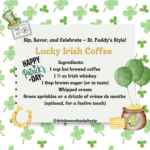🍀 Sip, Sip, Hooray! 🍀

Celebrate St. Patrick’s Day with a little luck in your cup! This Lucky Irish Coffee is the perfect way...