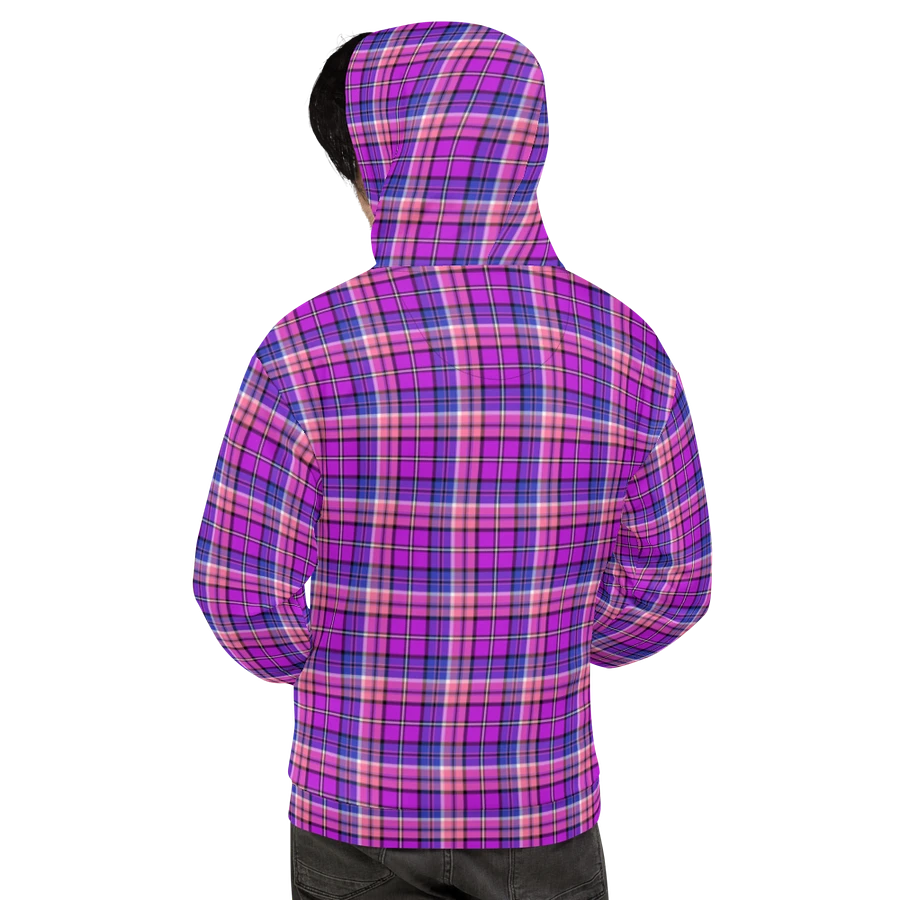 Bright Purple, Pink, and Blue Plaid Hoodie product image (9)