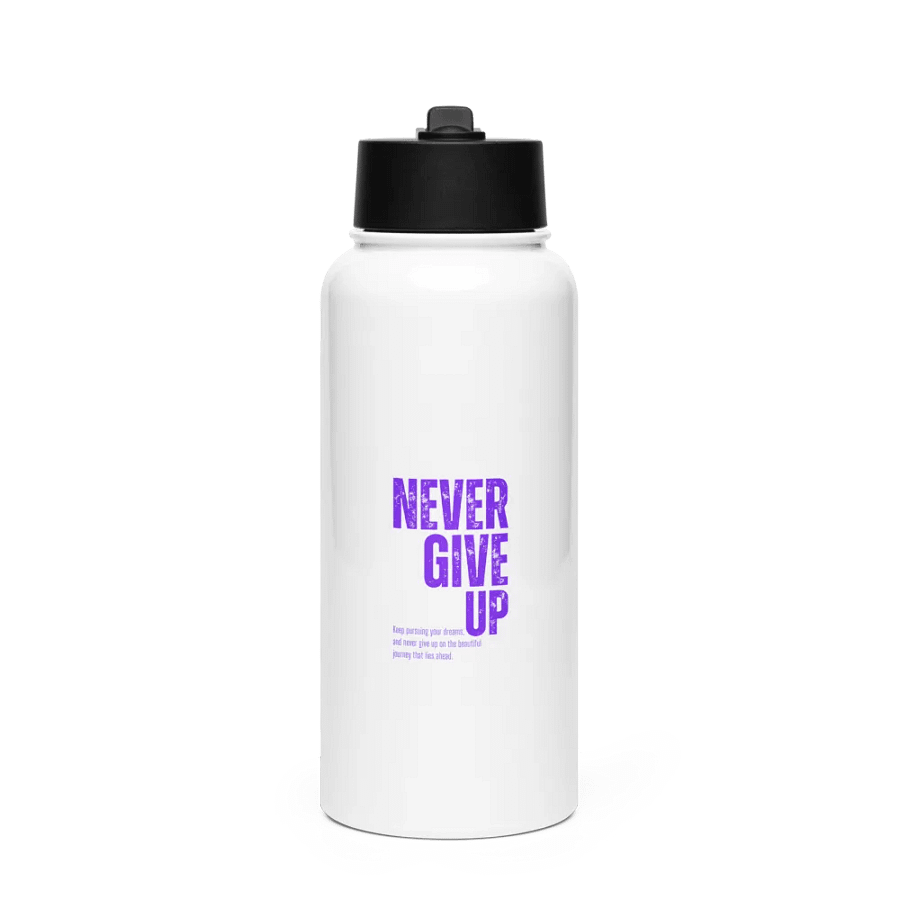 "Never Give Up" Motivational Water Bottle product image (1)